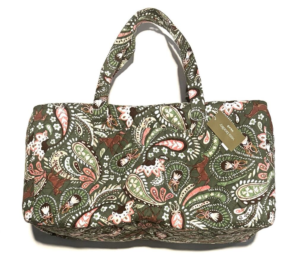 Vera Bradley Paisley Horse Original Duffel Tote Bag Quilted Cotton Western Flora